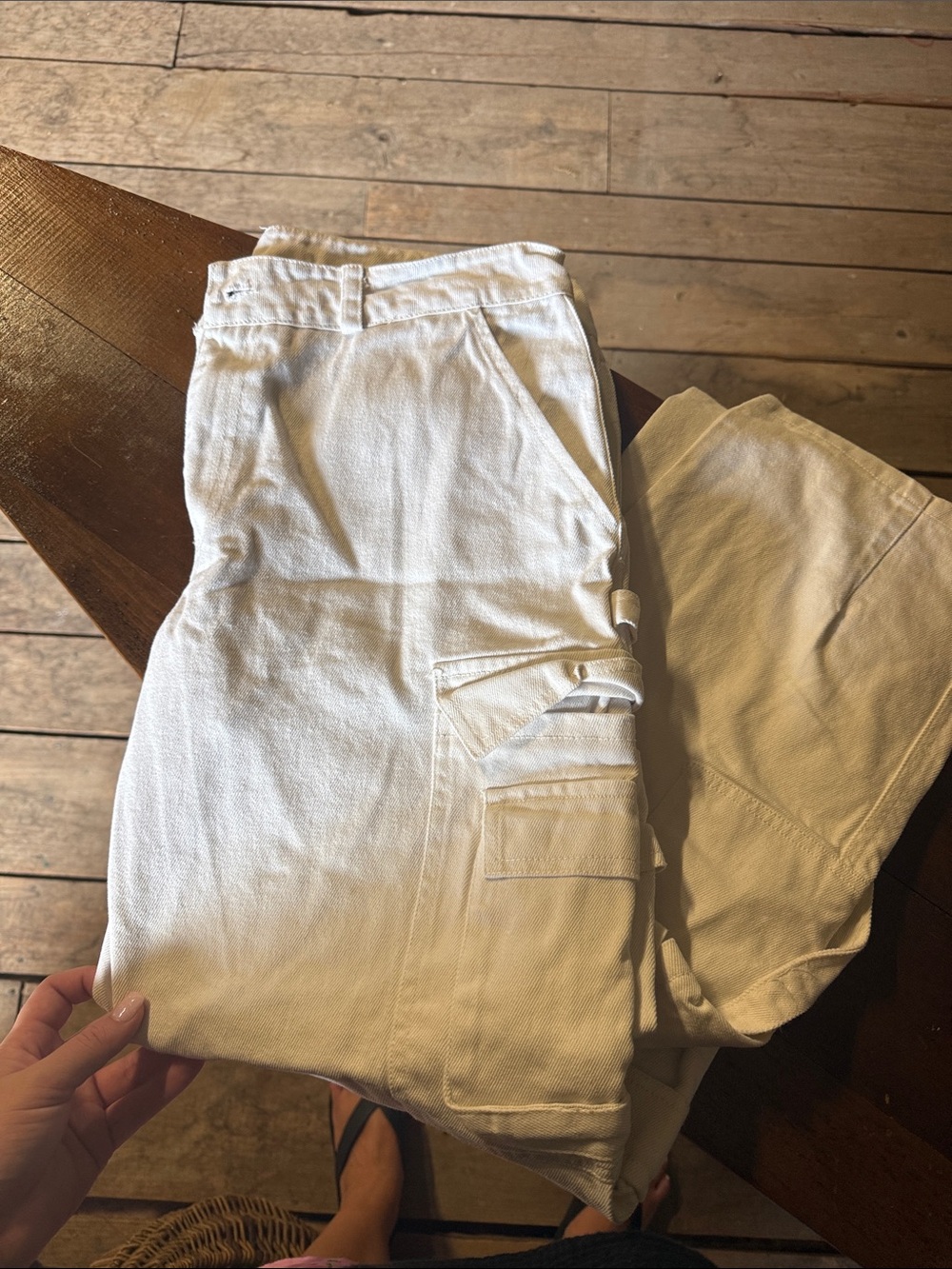Forever 21 White Women's Cargo Jeans